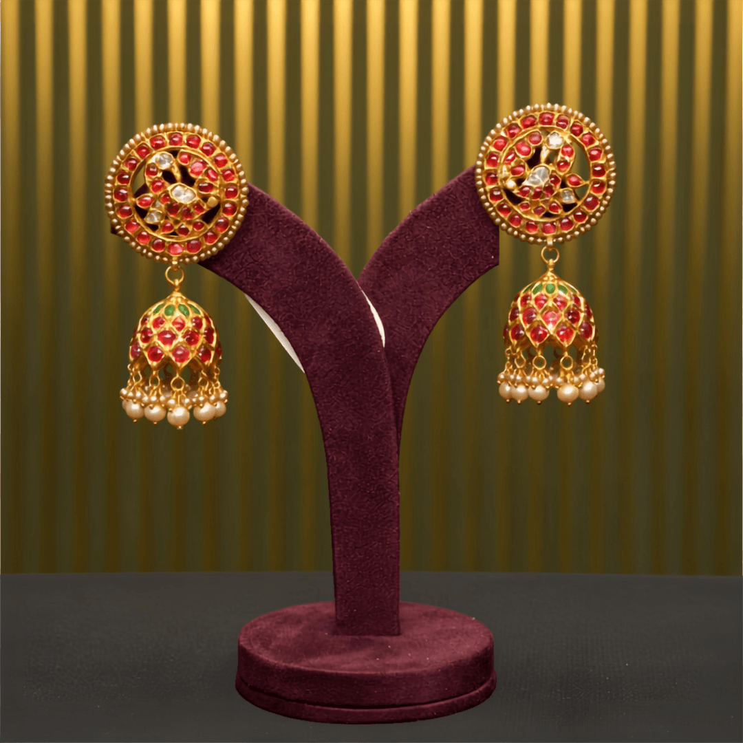 Royal Ruby & Kundan Chand Jhumka Suite